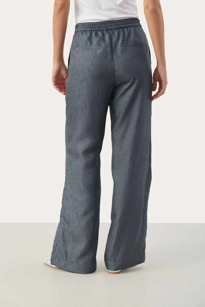 Part Two Evalda Shiny Crinkle Look Casual Trousers From Back