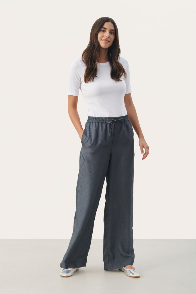 Part Two Evalda Shiny Crinkle Look Casual Trousers