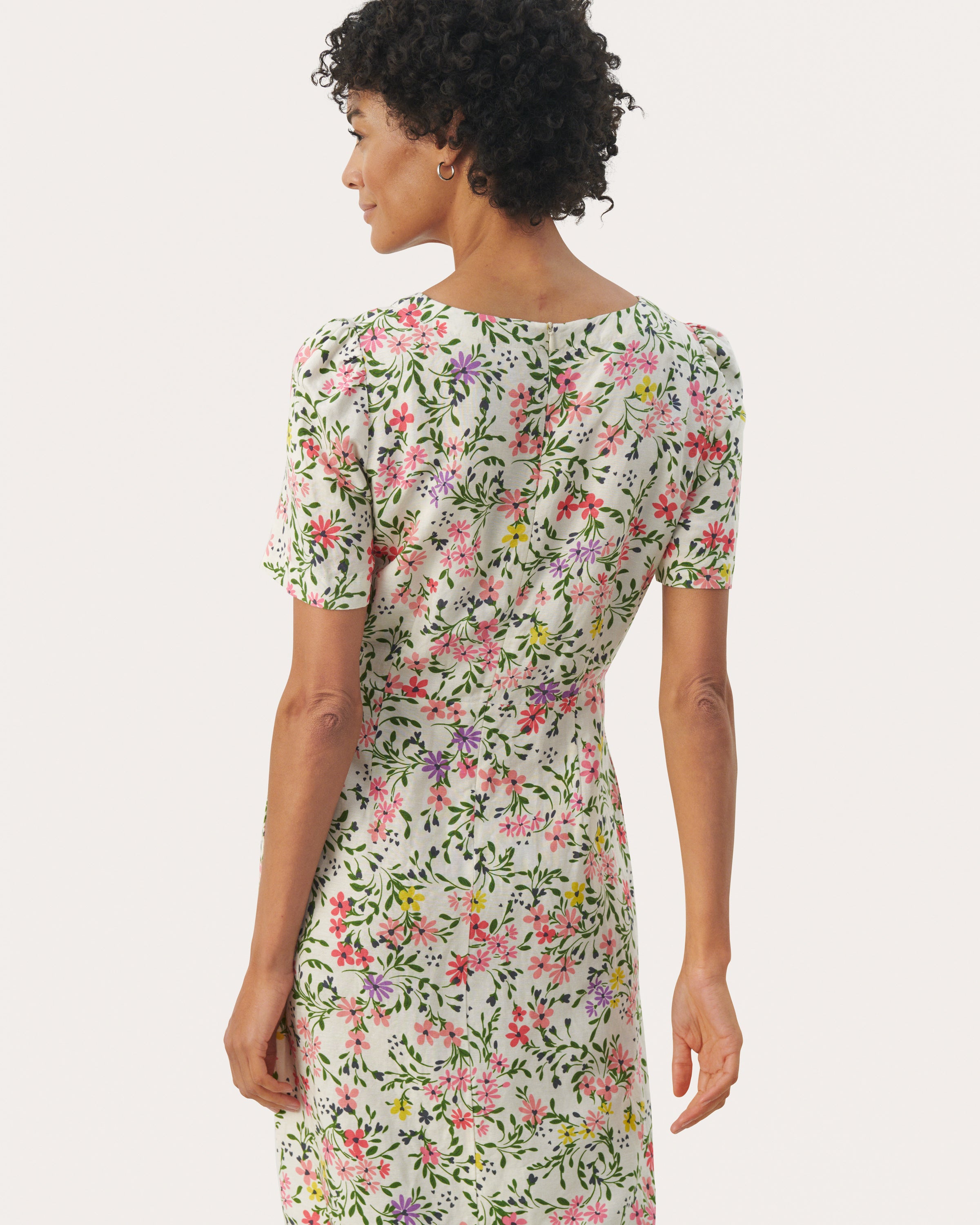 Part Two Elsine Short Floral Print Dress From Back