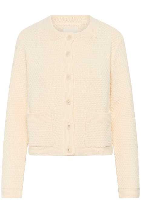 Part Two Elmie Waffle Knit Cardigan in Cream