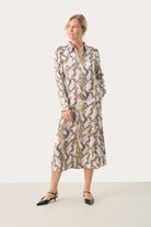 Part Two Lamiya Snake Print Midi Dress With Pockets