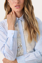 Part Two Maye Baby Blue Embellished Shirt With Sequins