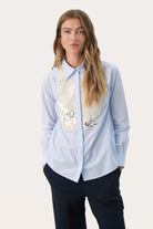 Part Two Maye Baby Blue Sequin Embellished Shirt