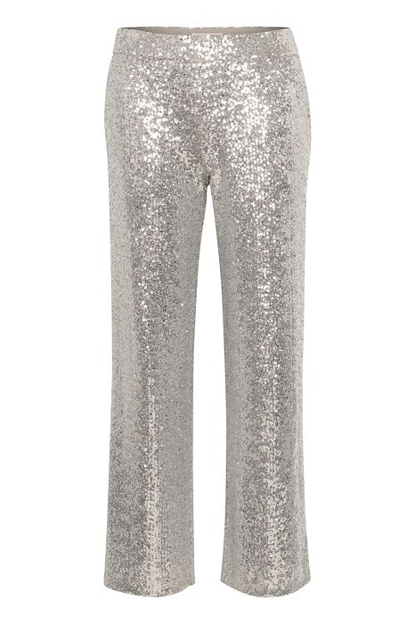 Part Two Melodie Silver Sequin Straight Leg Trousers