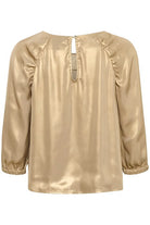 Part Two Marica Metallic Gold Long Sleeve Top From The Back