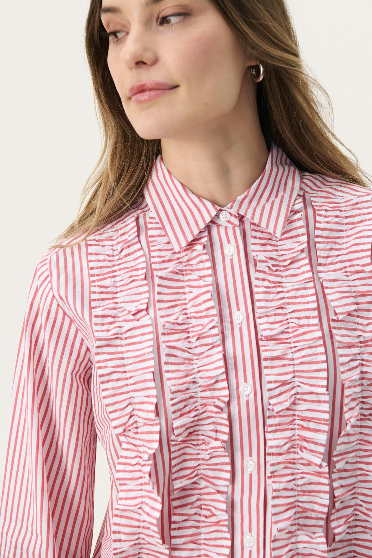 striped ruffle top