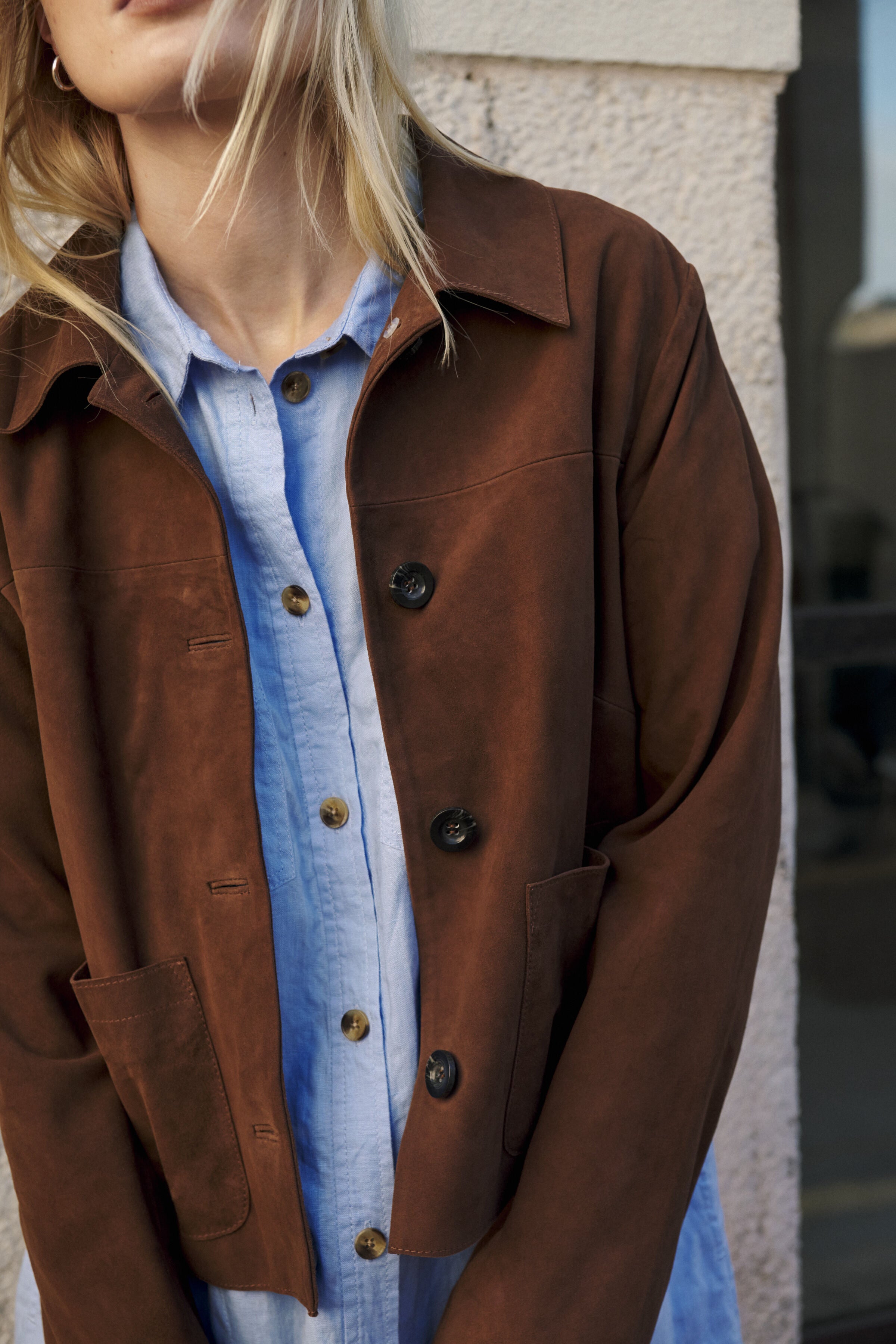 Part Two Nema suede jacket in brown