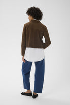 Part Two Nema suede jacket brown, side profile highlighting relaxed structure and suede texture