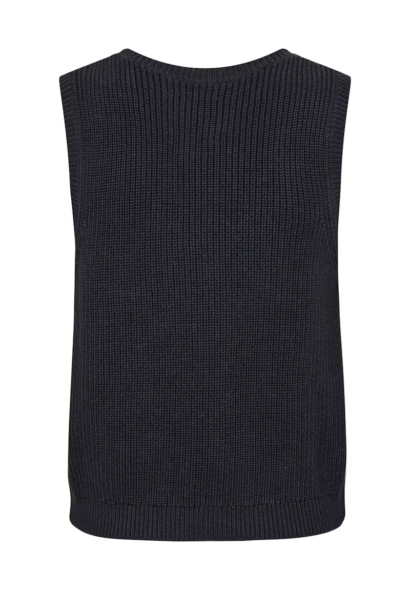 Part Two Nimala Knitted Vest in Navy From back 