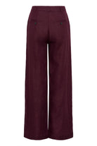 Part Two Ninnes burgundy wide leg linen trousers From back 