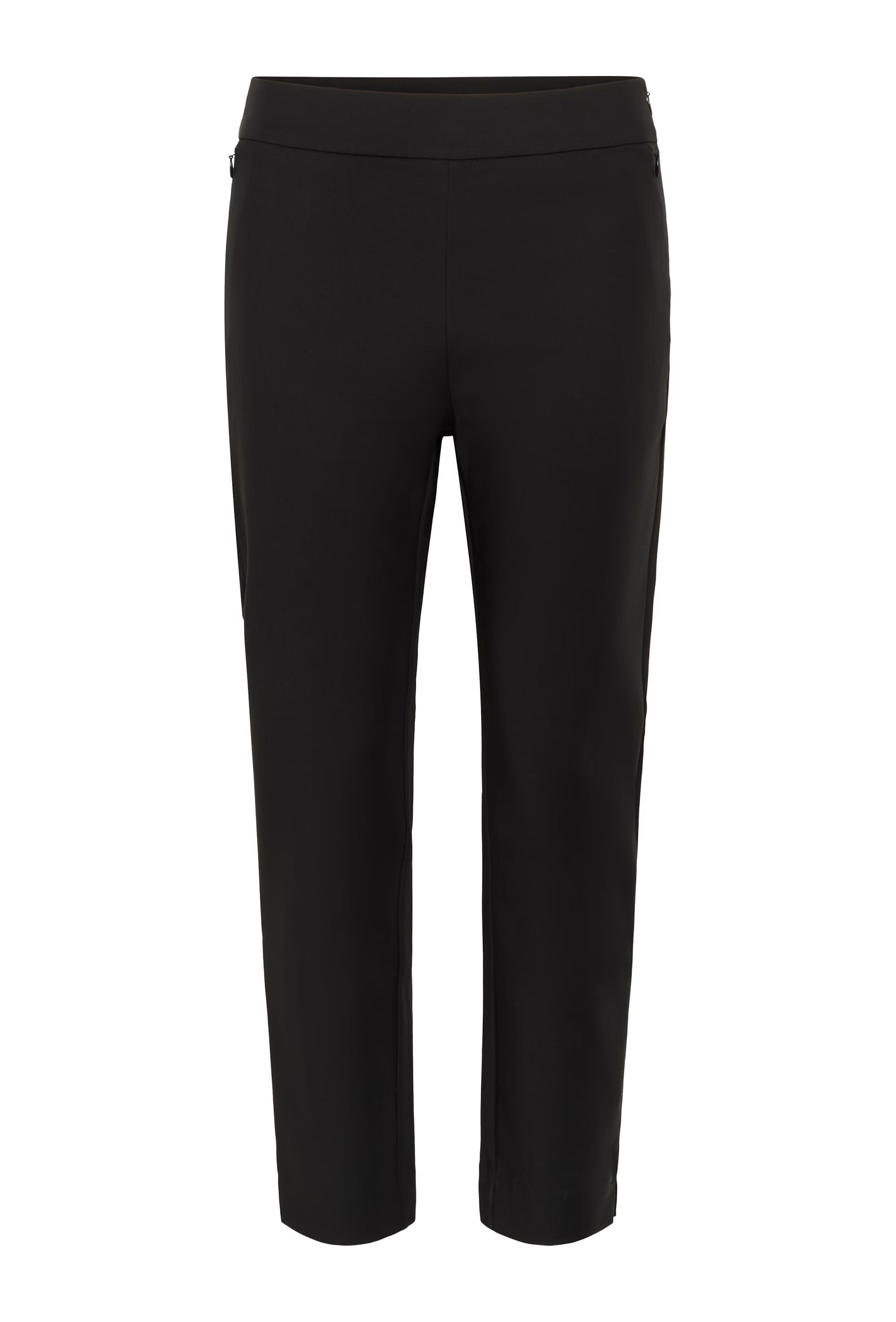 Flat lay of Part Two Nyla tailored slim fit black trousers