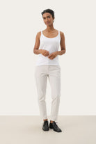 Part Two Nelie white basic vest top styled outfit