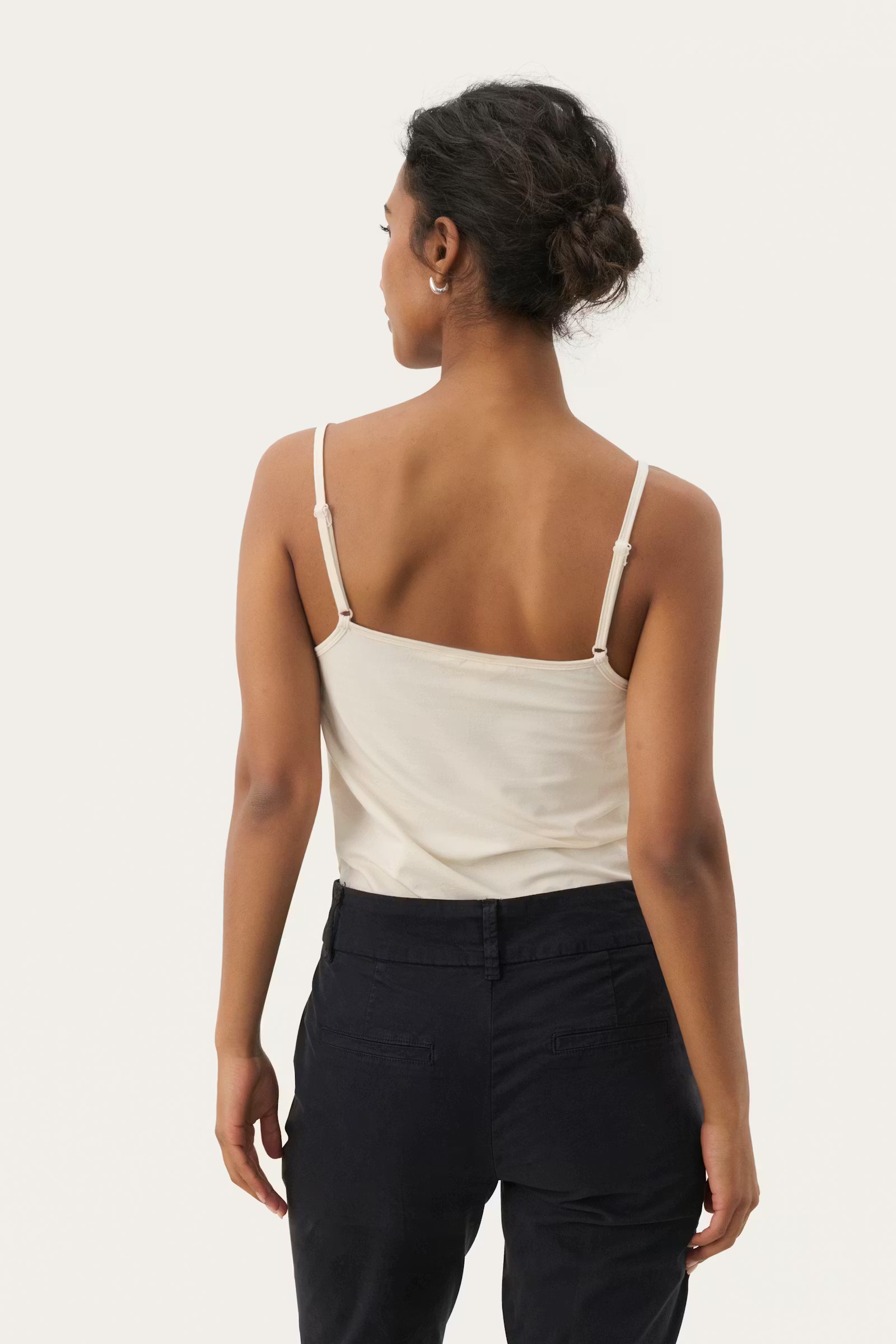 Part Two Nateleine cream lace trim camisole back view
