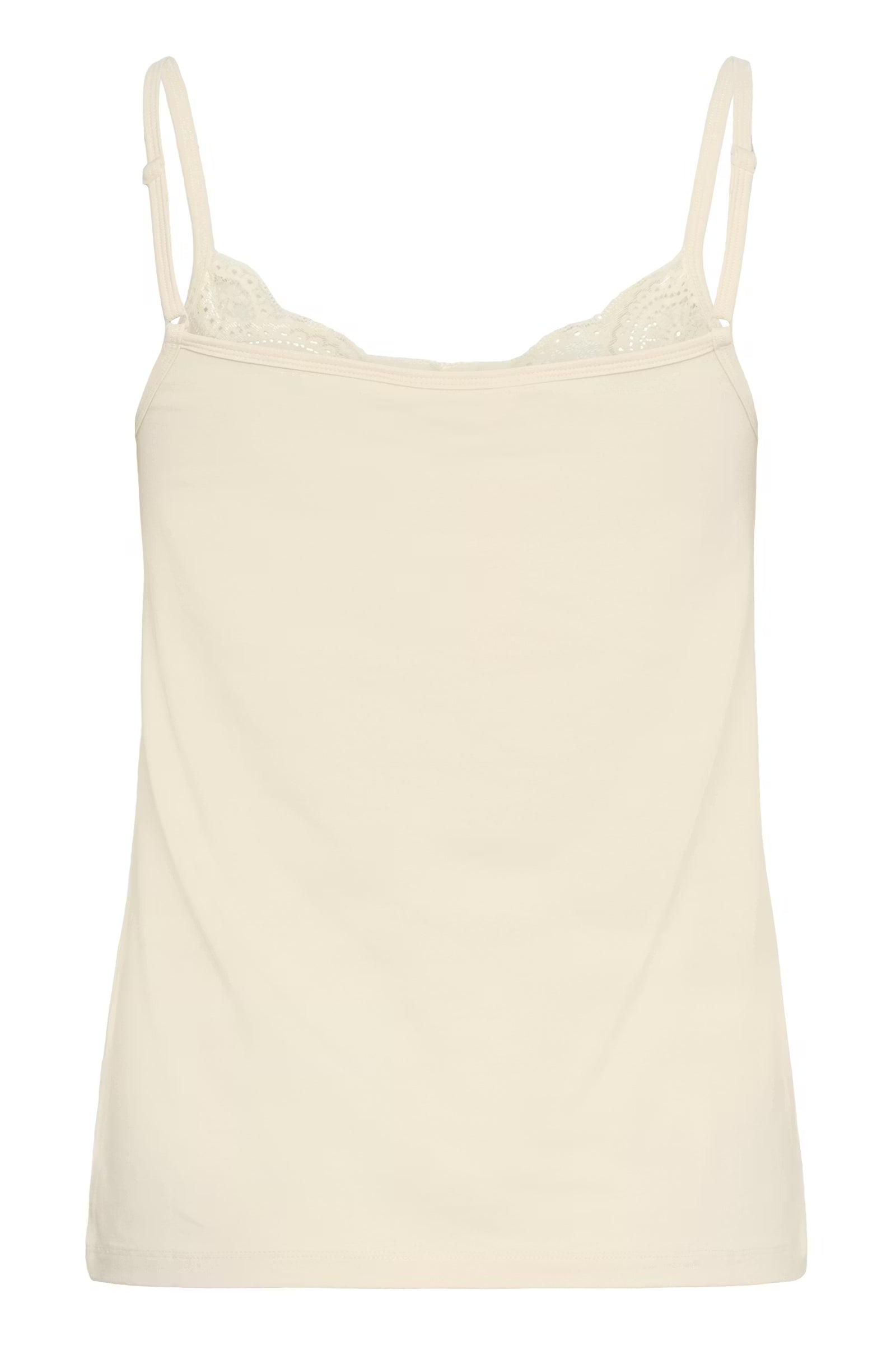 Part Two Nateleine cream lace trim camisole top rear product image