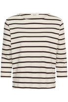 Part Two relaxed fit striped top with boat neckline
