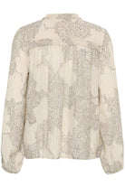 Lightweight long sleeve blouse by Part Two in cream floral print - back view 