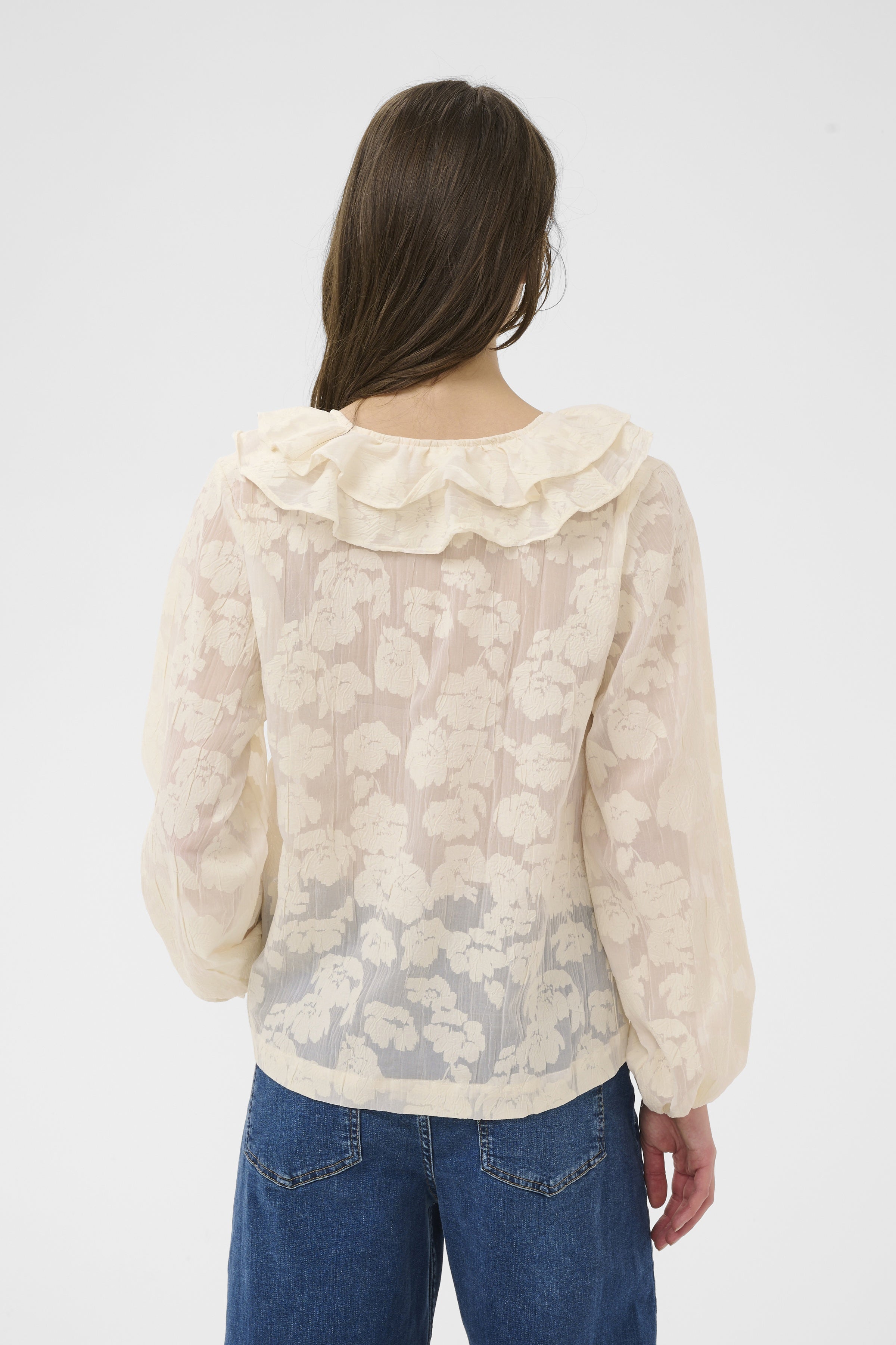 Part Two Zaira cream women’s blouse back view relaxed fit