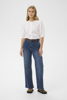 Part Two Safina straight leg jeans mid rise blue denim front view