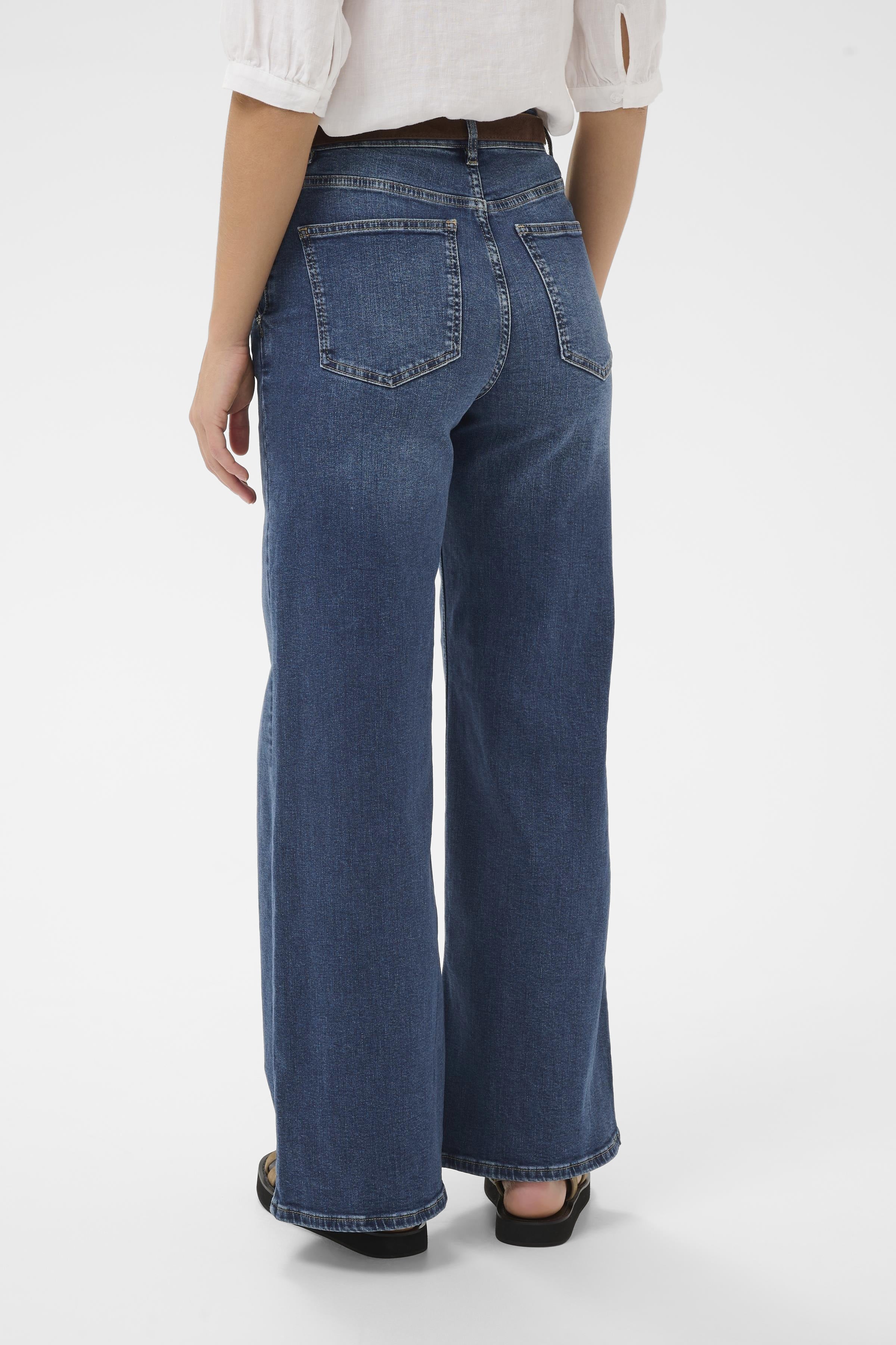 Part Two Safina straight leg jeans back view blue denim