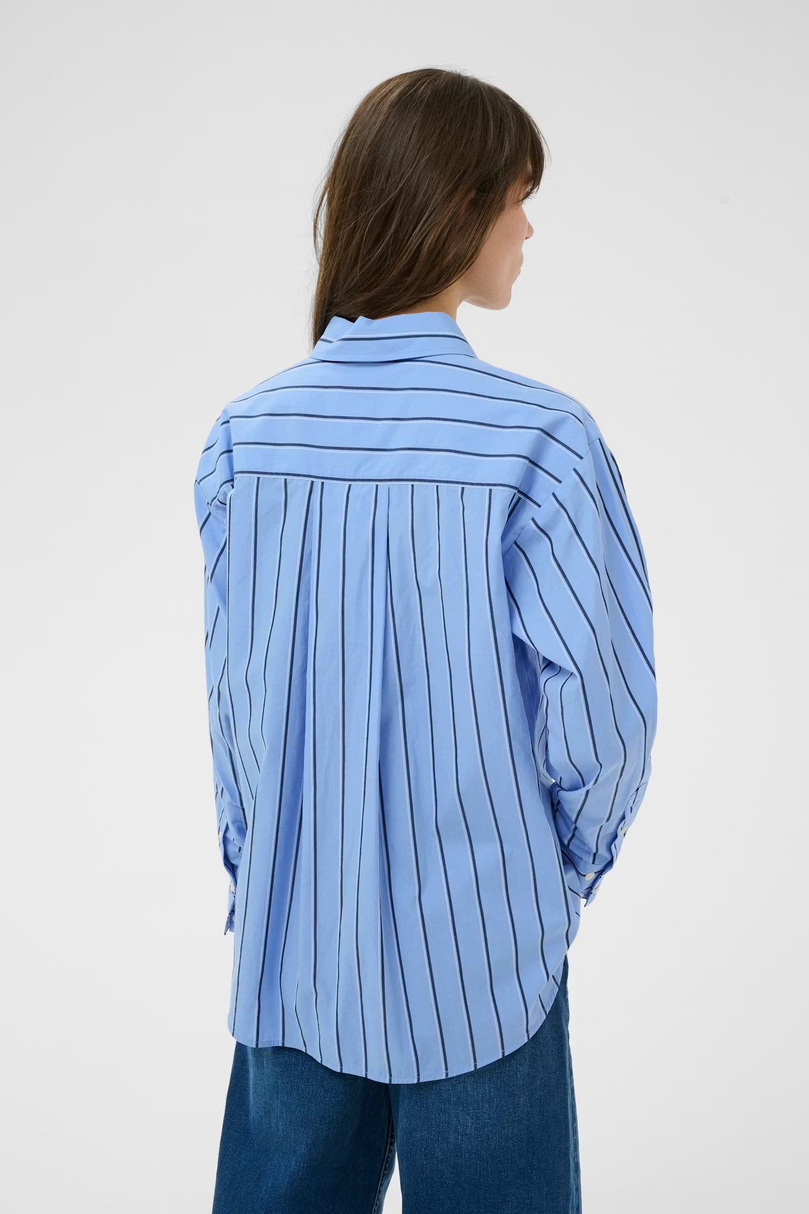 Part Two Annabella blue striped shirt back view