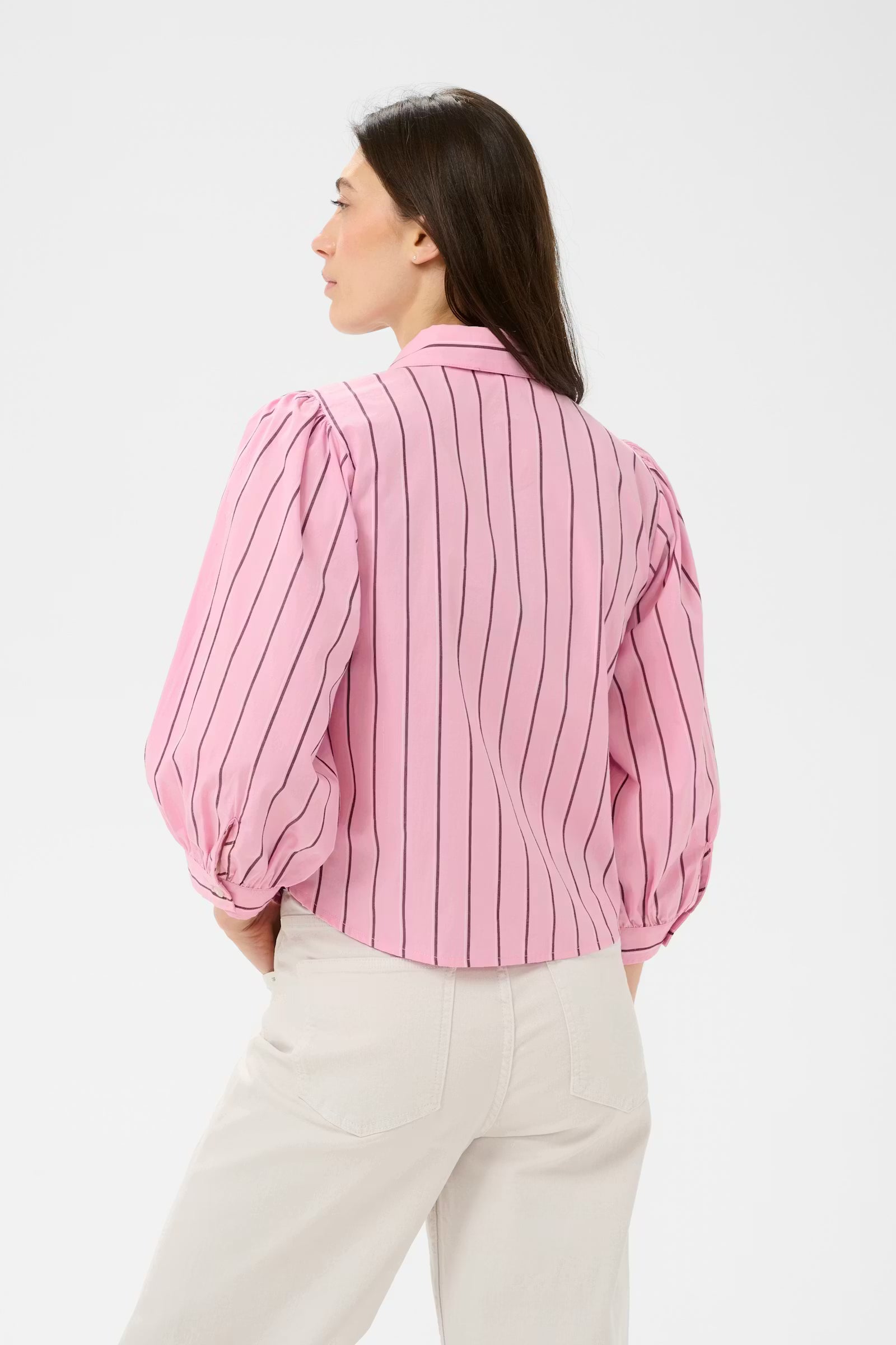 Part Two Anais striped volume sleeve shirt back view