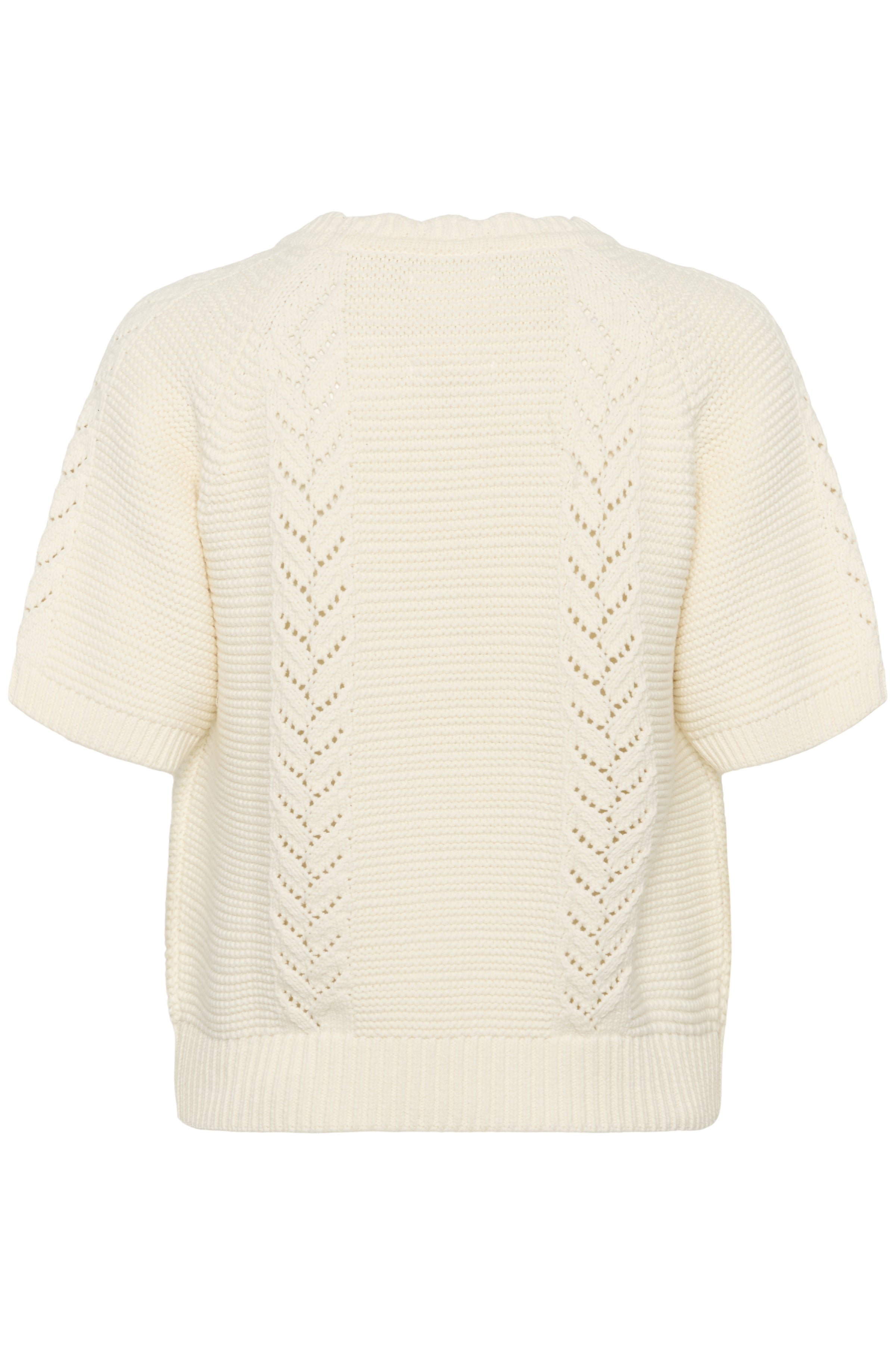 Part Two Anisette cream short sleeve knitted jumper back view straight silhouette