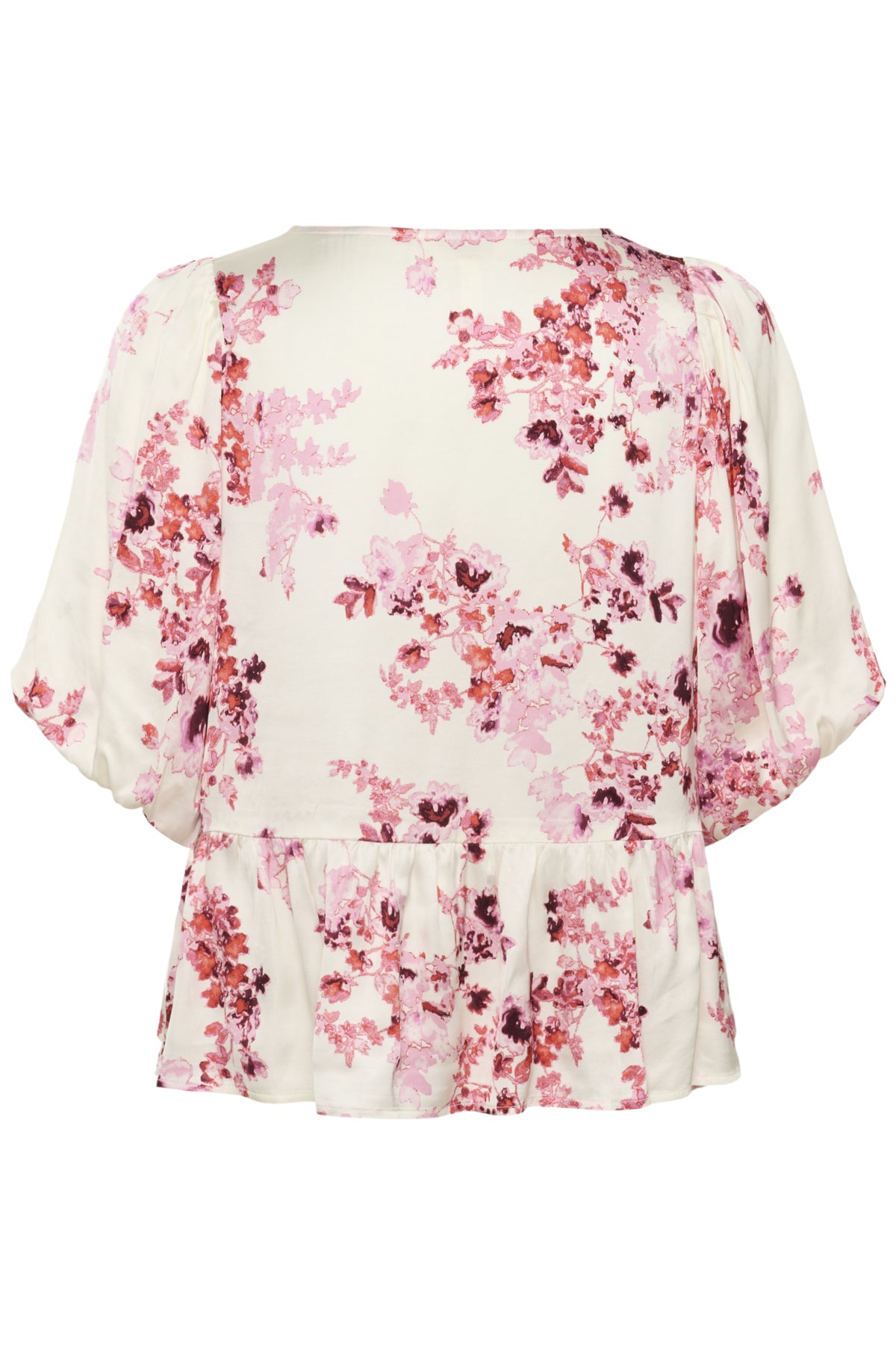 Part Two Azelia floral peplum blouse pink and white back 