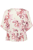 Part Two Azelia floral peplum blouse pink and white back 
