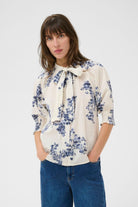 Part Two Almera floral print blouse tie neck detail