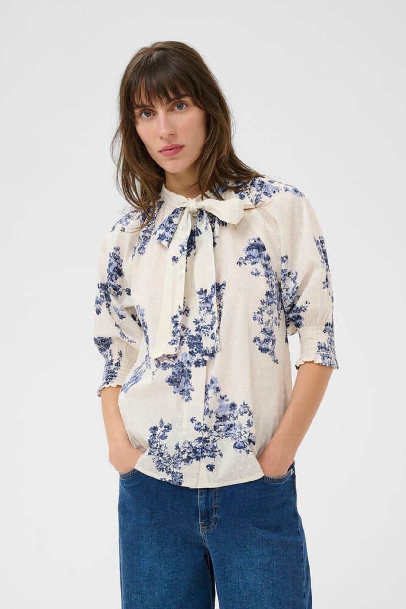 Part Two Almera floral print blouse tie neck detail