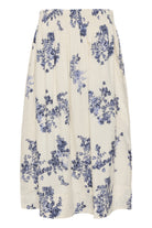 Part Two Amaia cream blue floral midi skirt front  view 