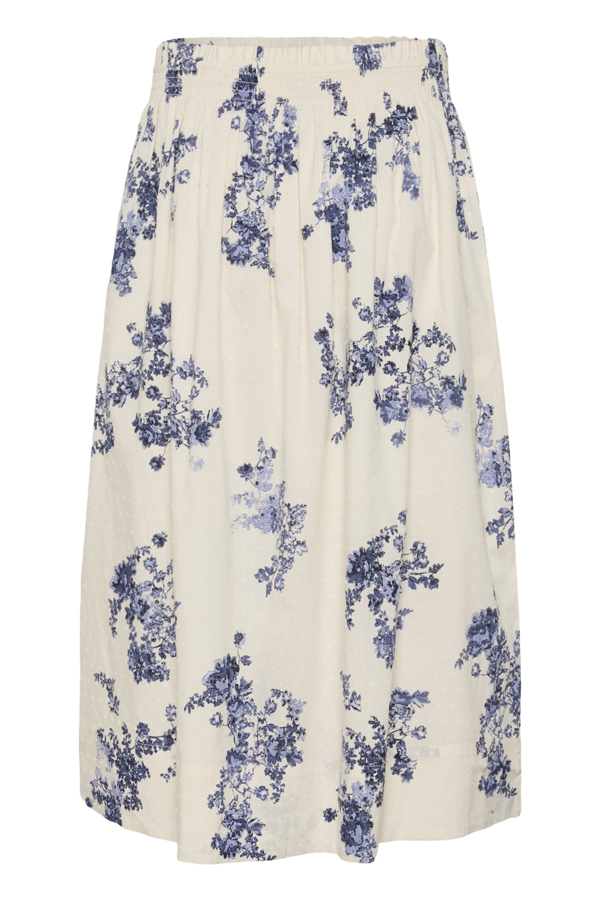 Part Two Amaia cream blue floral printed midi skirt back 