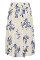 Part Two Amaia cream blue floral printed midi skirt back 