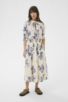 Part Two Amaia cream blue floral midi skirt with matching co-ord top