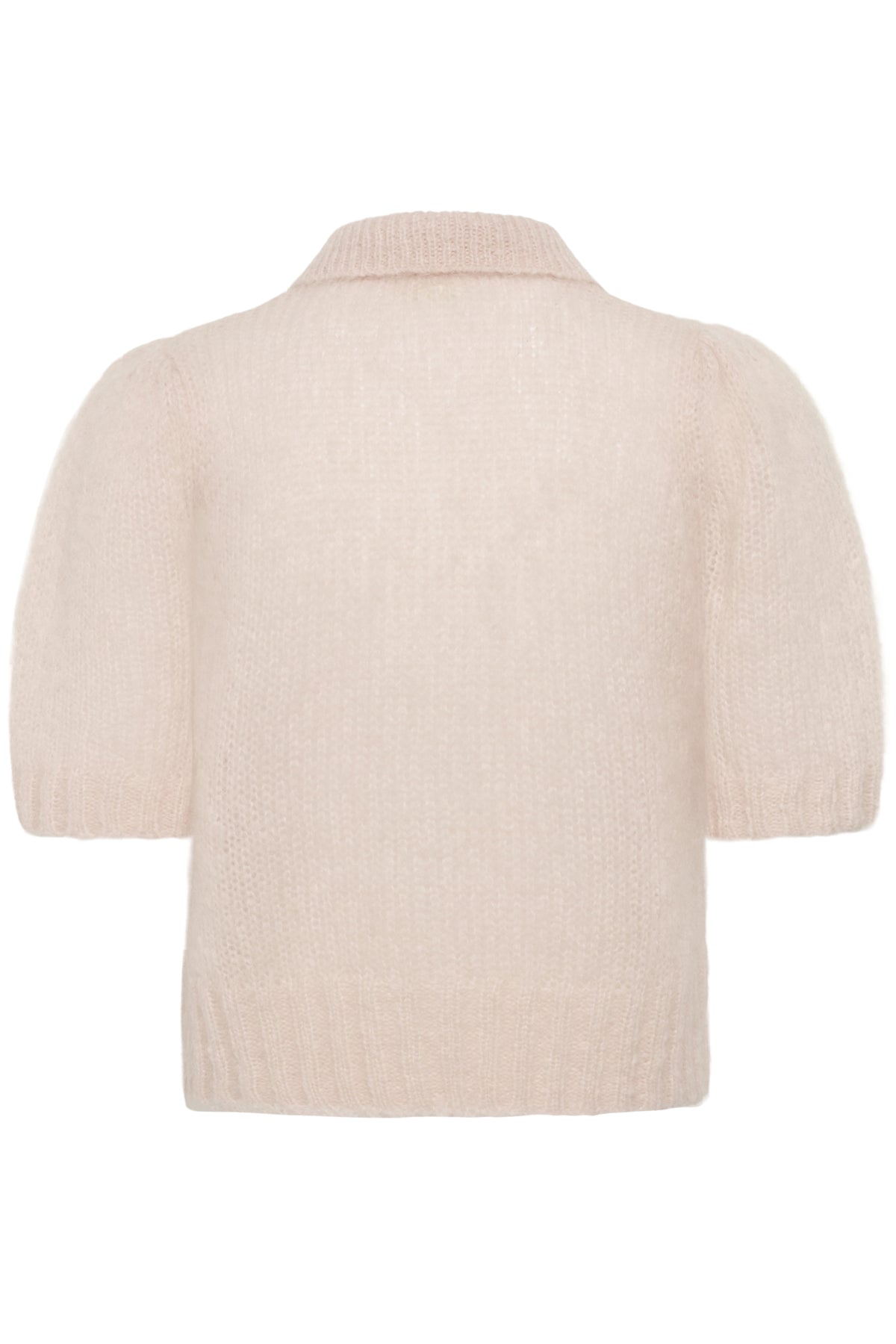 Part Two Vermoni soft pink knit cardigan back flat lay short sleeve