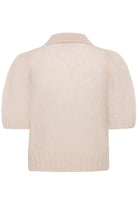 Part Two Vermoni soft pink knit cardigan back flat lay short sleeve