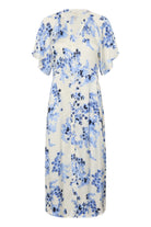 Part Two Alaja floral midi dress front view flutter sleeve detail