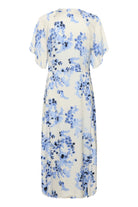 Part Two Alaja blue floral button down midi dress back view