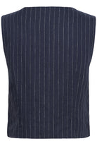 Part Two Azania navy linen pinstripe waistcoat back detail