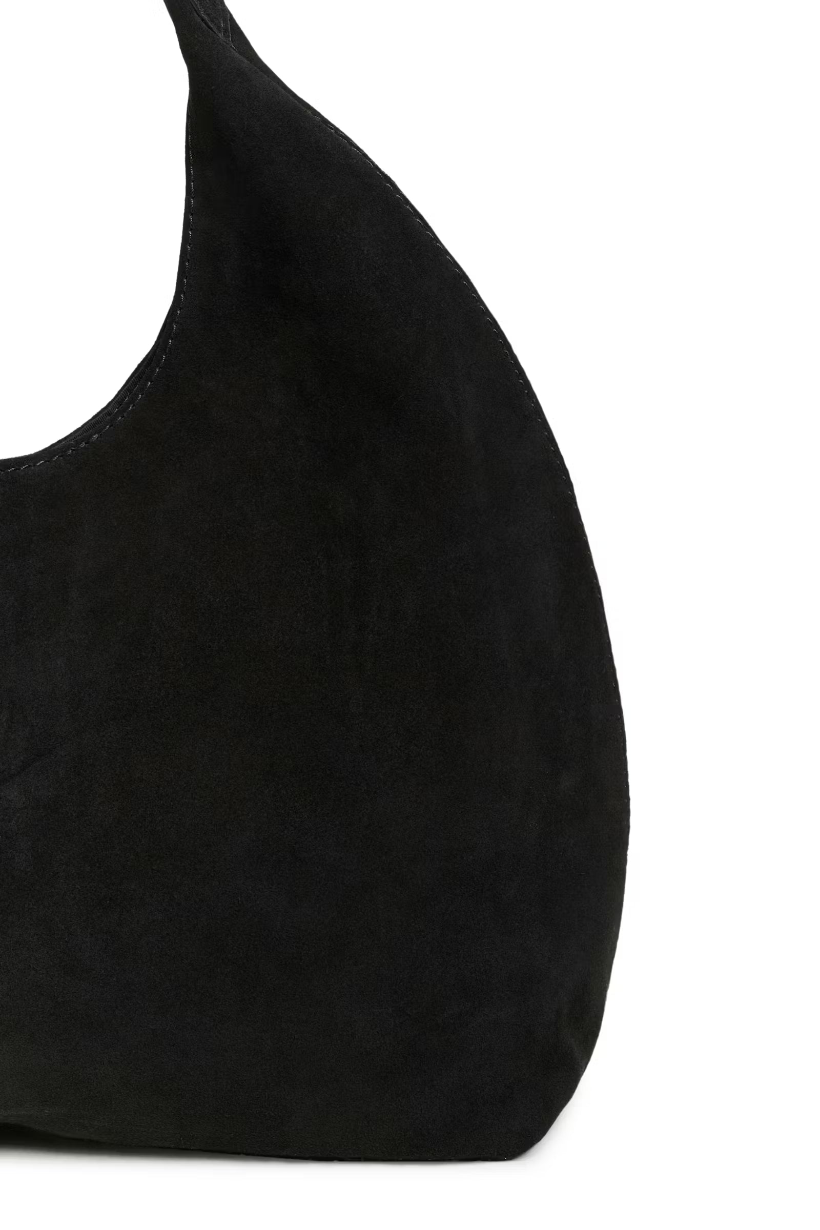 Part Two Athea black suede shoulder bag with soft structured shape