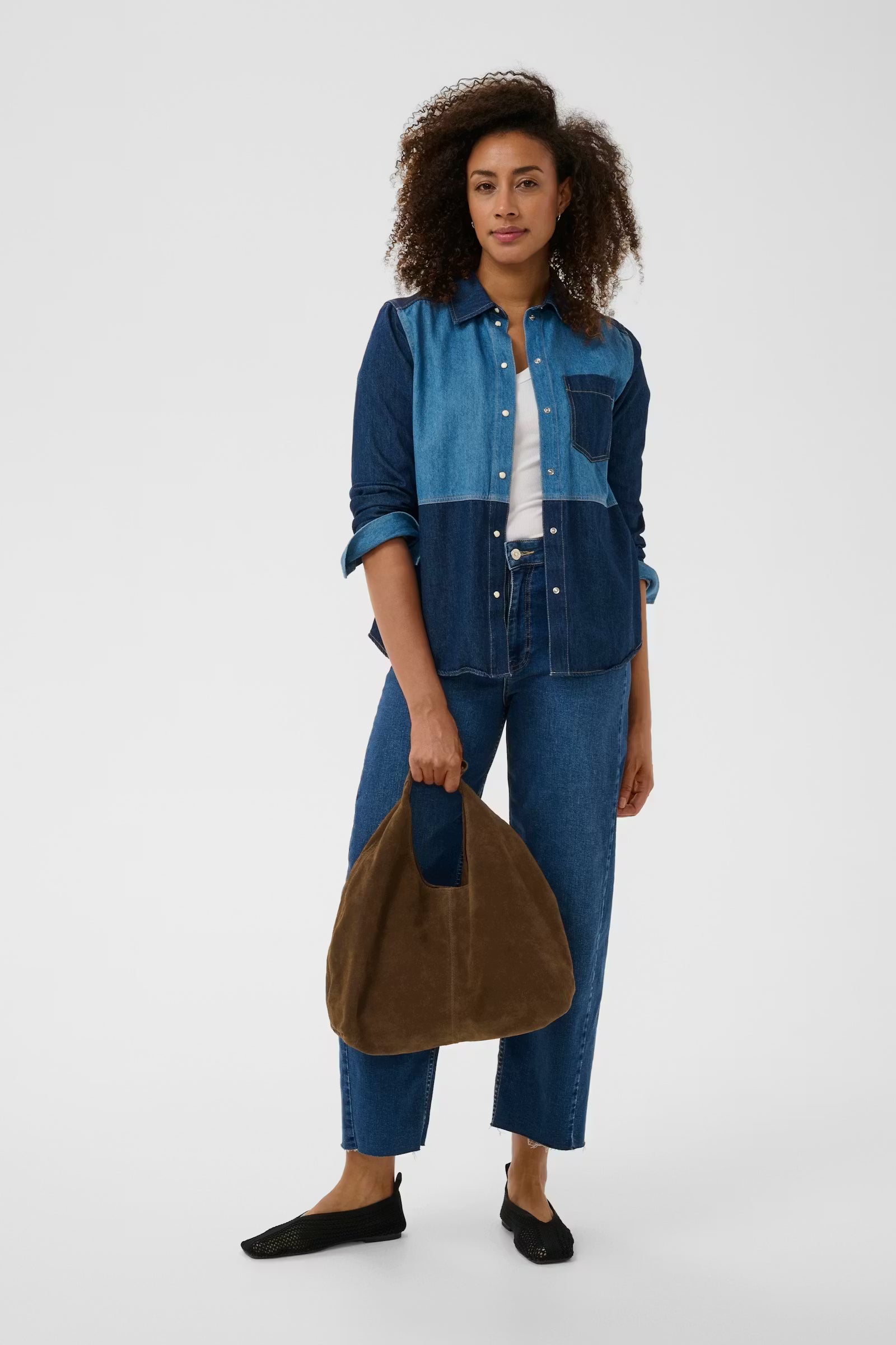 Part Two Athea brown suede leather slouchy handbag 