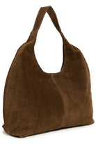 Part Two Athea brown suede shoulder bag with soft draped silhouette