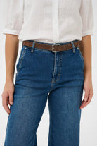Part Two Alikka suede belt brown worn with jeans