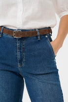 Part Two Alikka brown suede belt waist detail