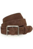 Part Two Alikka suede belt brown buckle close up