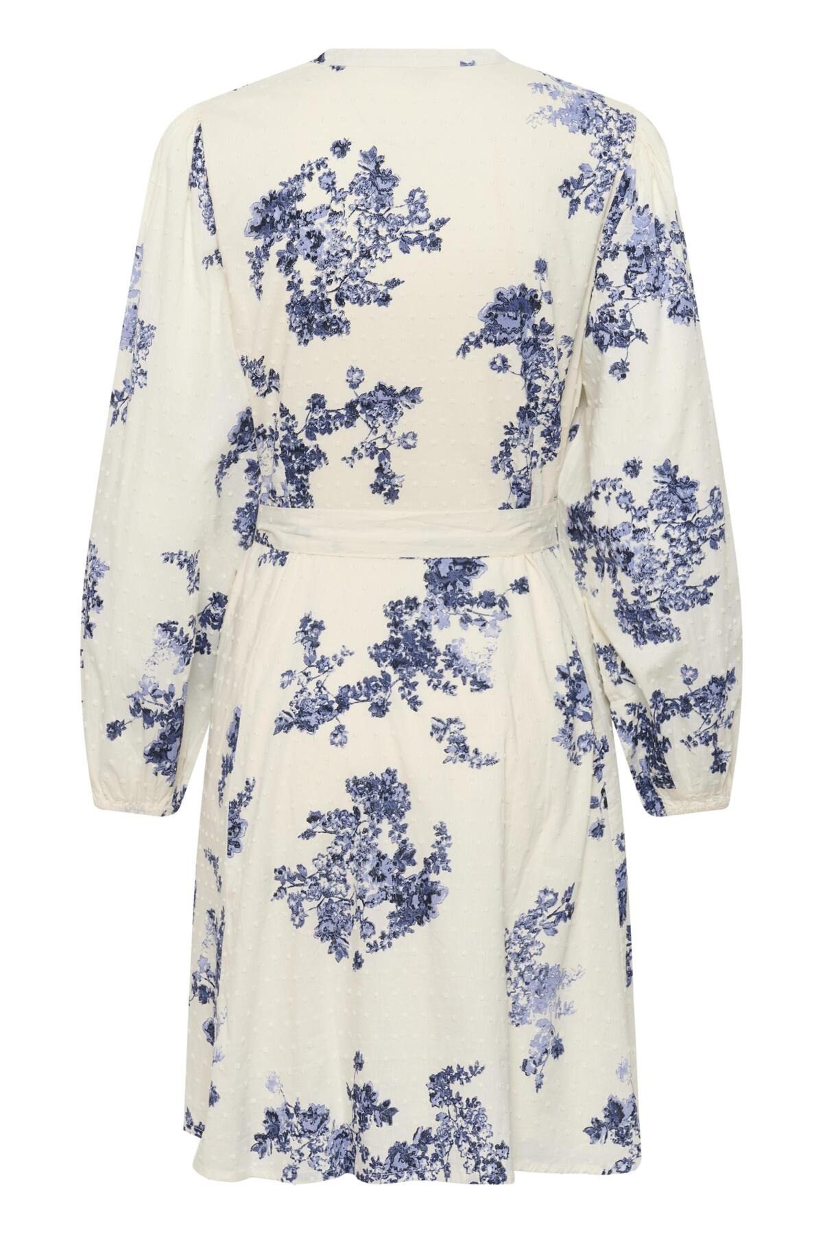 Part Two Avira floral dress sleeve detail long sleeve blue print
