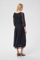 Part Two polka dot midi dress back view
