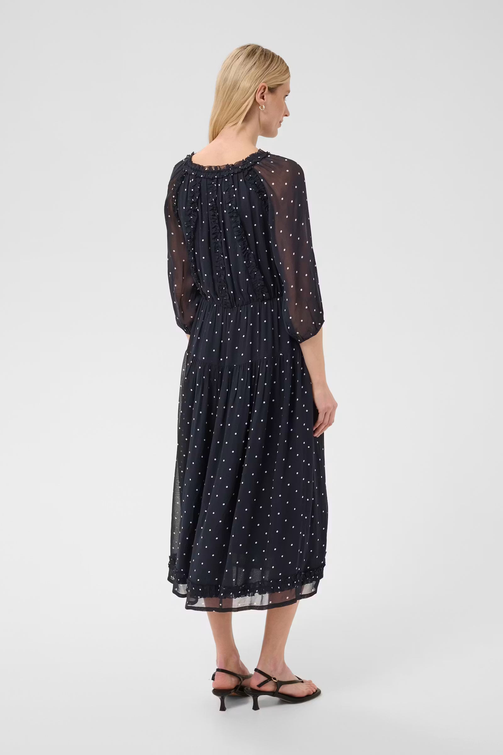 Part Two polka dot midi dress back view