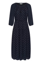 Part Two navy occasion dress with gathered waist