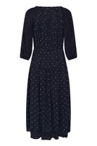 Part Two Draga navy frilled dress with tiered skirt
